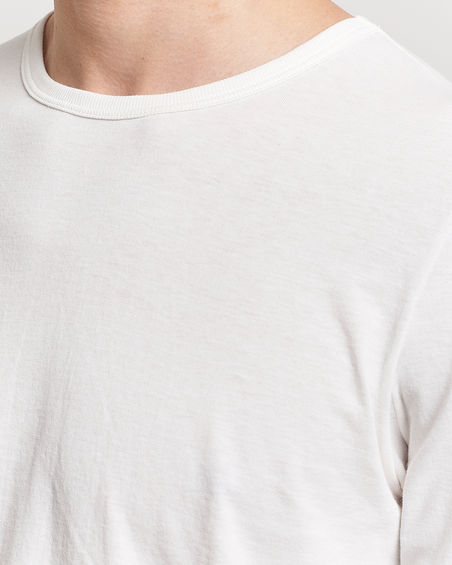 Men | T-Shirts | Merz b. Schwanen | 1950s Classic Loopwheeled Longsleeve T-Shirt White