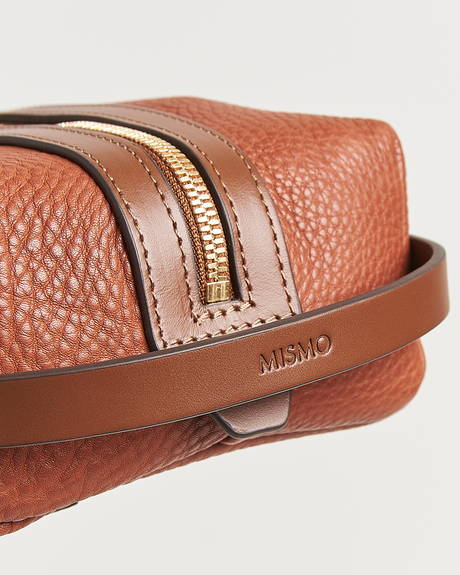 Men | Bags | Mismo | Groom Pebbled Leather Washbag Tabac/Cuoio