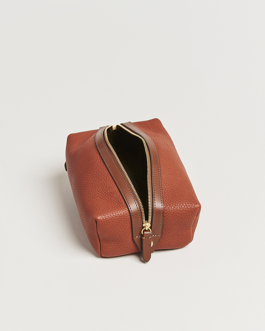 Men | Bags | Mismo | Groom Pebbled Leather Washbag Tabac/Cuoio