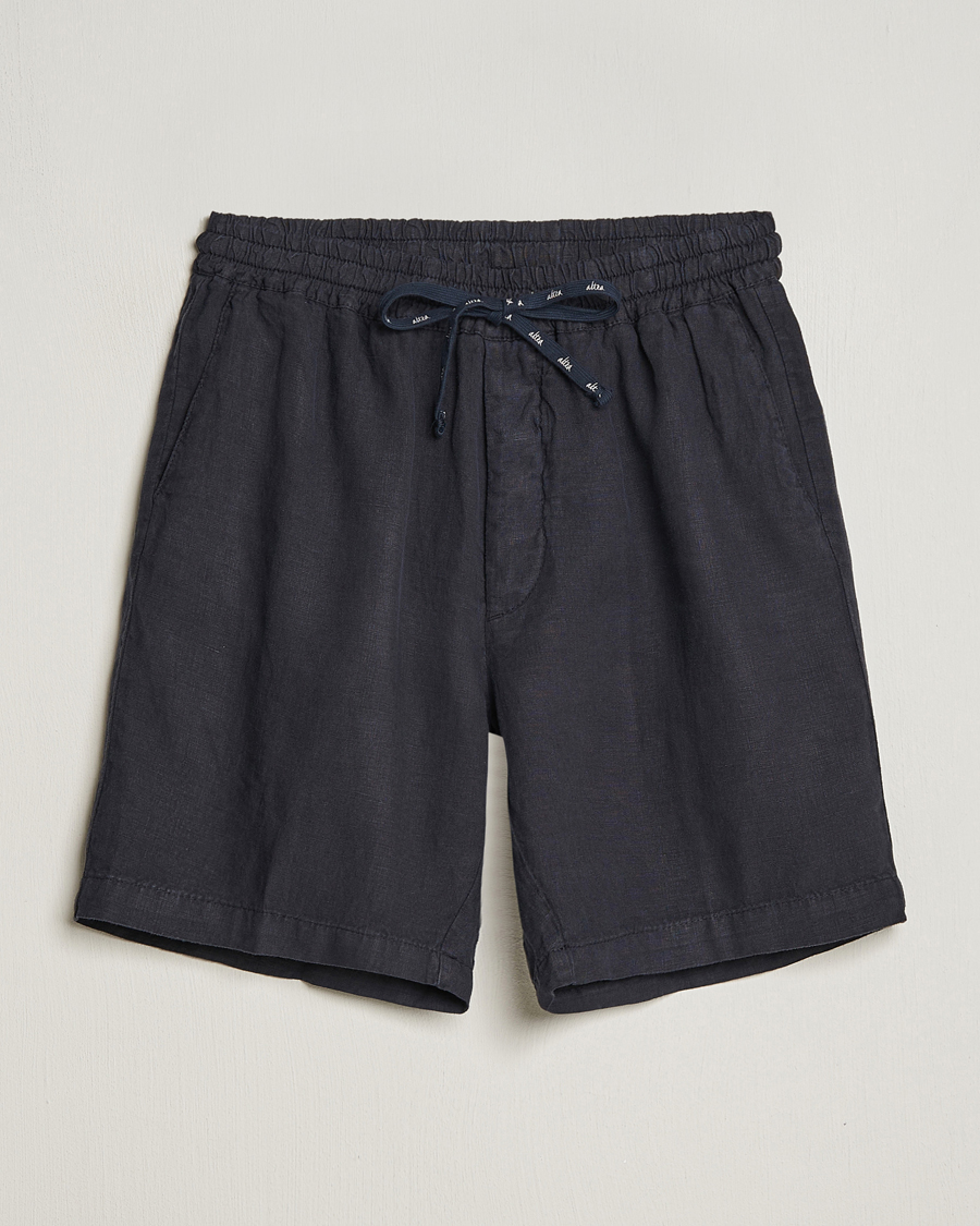 Men | Shorts | Altea | Linen Drawstring Shorts Navy