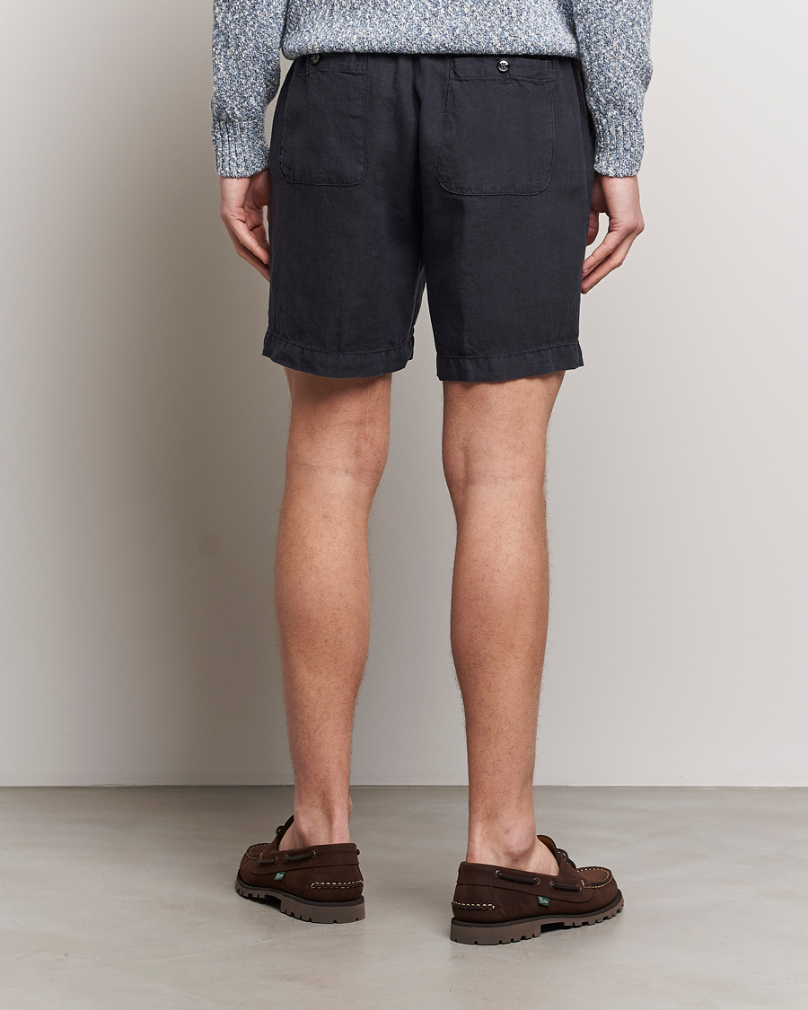 Men | Shorts | Altea | Linen Drawstring Shorts Navy