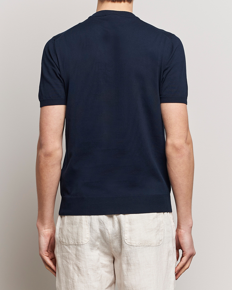 Men | T-Shirts | Altea | Extrafine Cotton Knit T-Shirt Navy