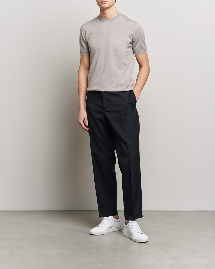 Men | T-Shirts | Altea | Extrafine Cotton Knit T-Shirt Taupe