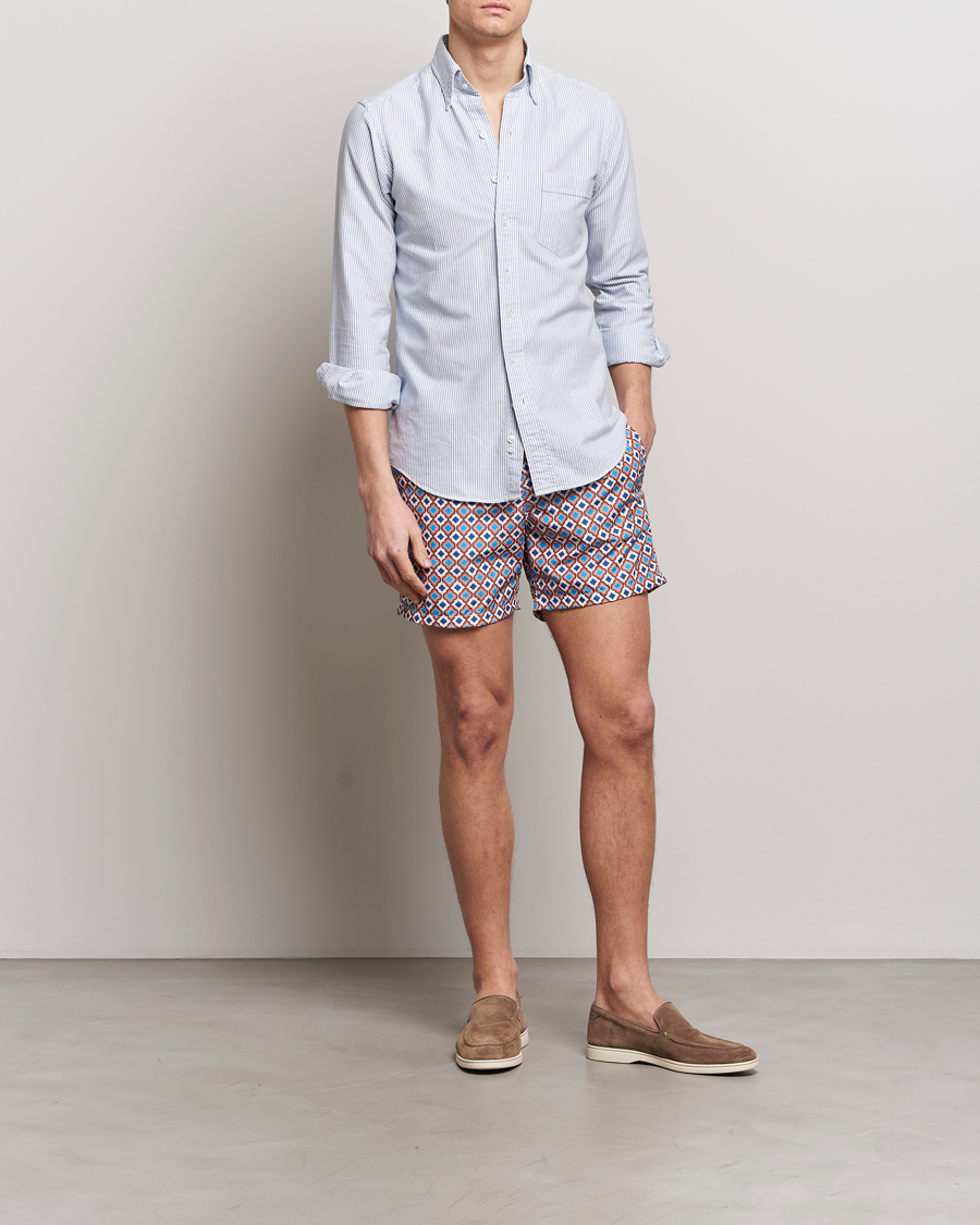 Men | Swimwear | Altea | Printed Swim Shorts Blue/Orange