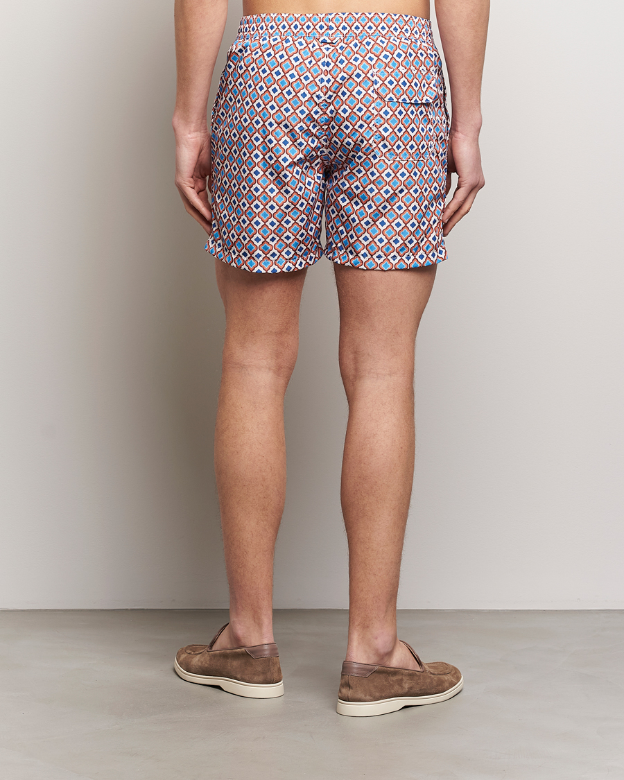 Men | Swimwear | Altea | Printed Swim Shorts Blue/Orange
