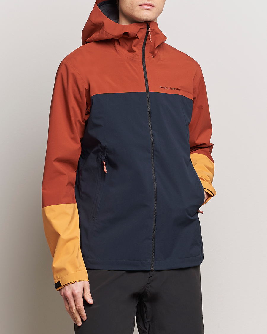 Men | Coats & Jackets | Peak Performance | Trail Hipe Hooded Jacket Spiced/Salute Navy/Desert