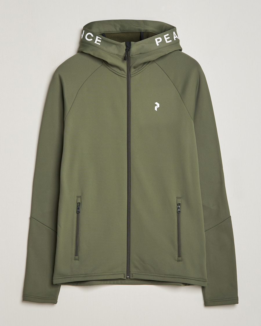 Men | Sweaters & Knitwear | Peak Performance | Rider Hooded Full Zip Pine Needle
