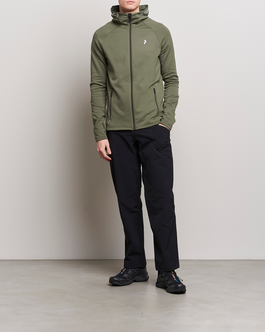 Men | Sweaters & Knitwear | Peak Performance | Rider Hooded Full Zip Pine Needle