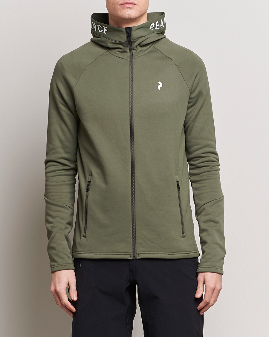 Men | Sweaters & Knitwear | Peak Performance | Rider Hooded Full Zip Pine Needle