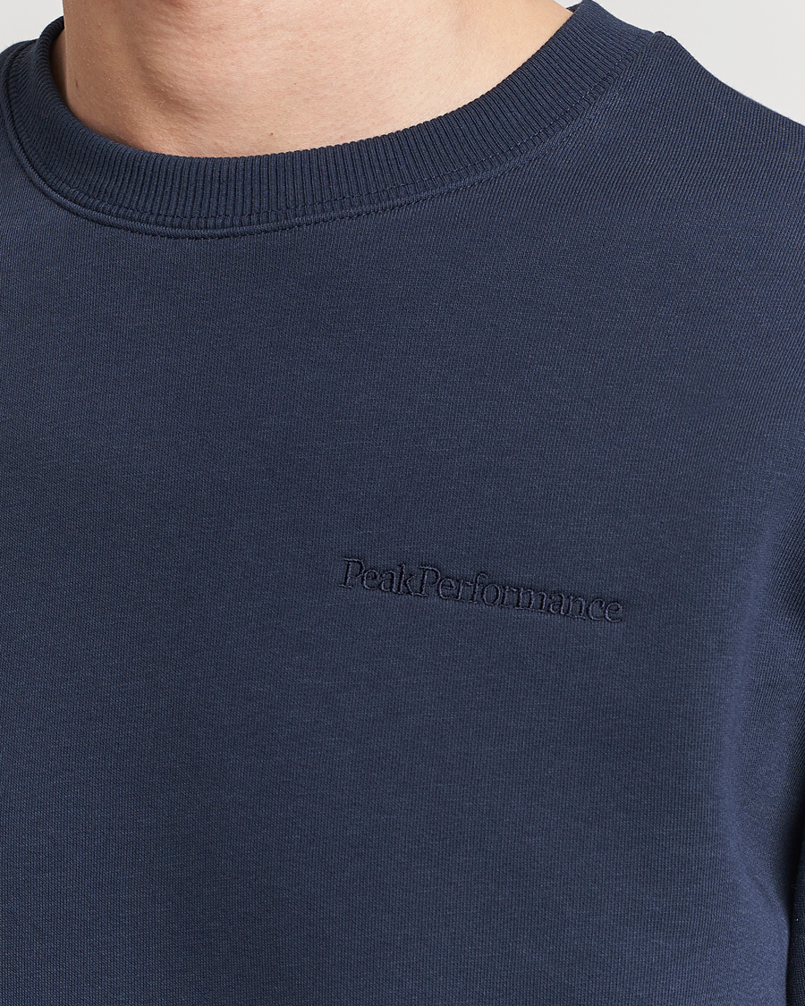 Men | Sweaters & Knitwear | Peak Performance | Original Logo Crew Neck Sweatshirt Blue Shadow