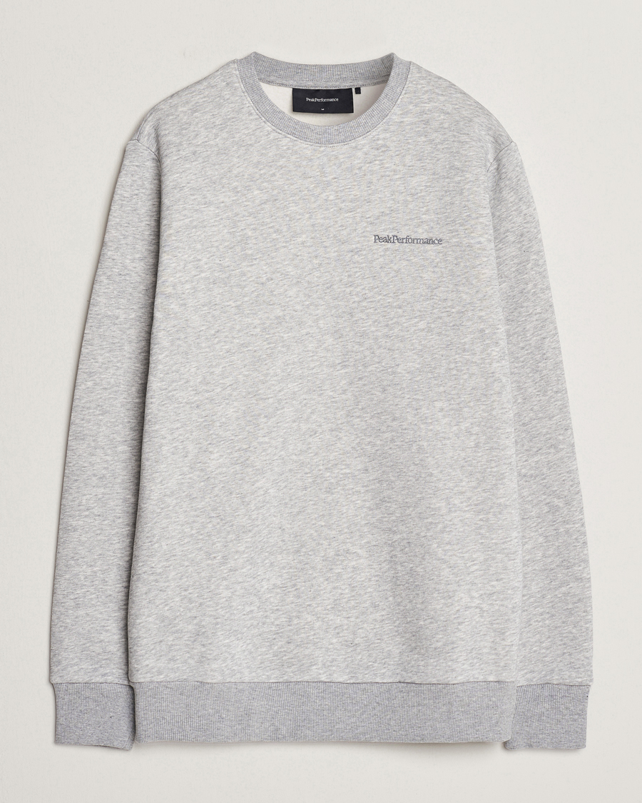 Men | Sweaters & Knitwear | Peak Performance | Original Logo Crew Neck Sweatshirt Grey Melange