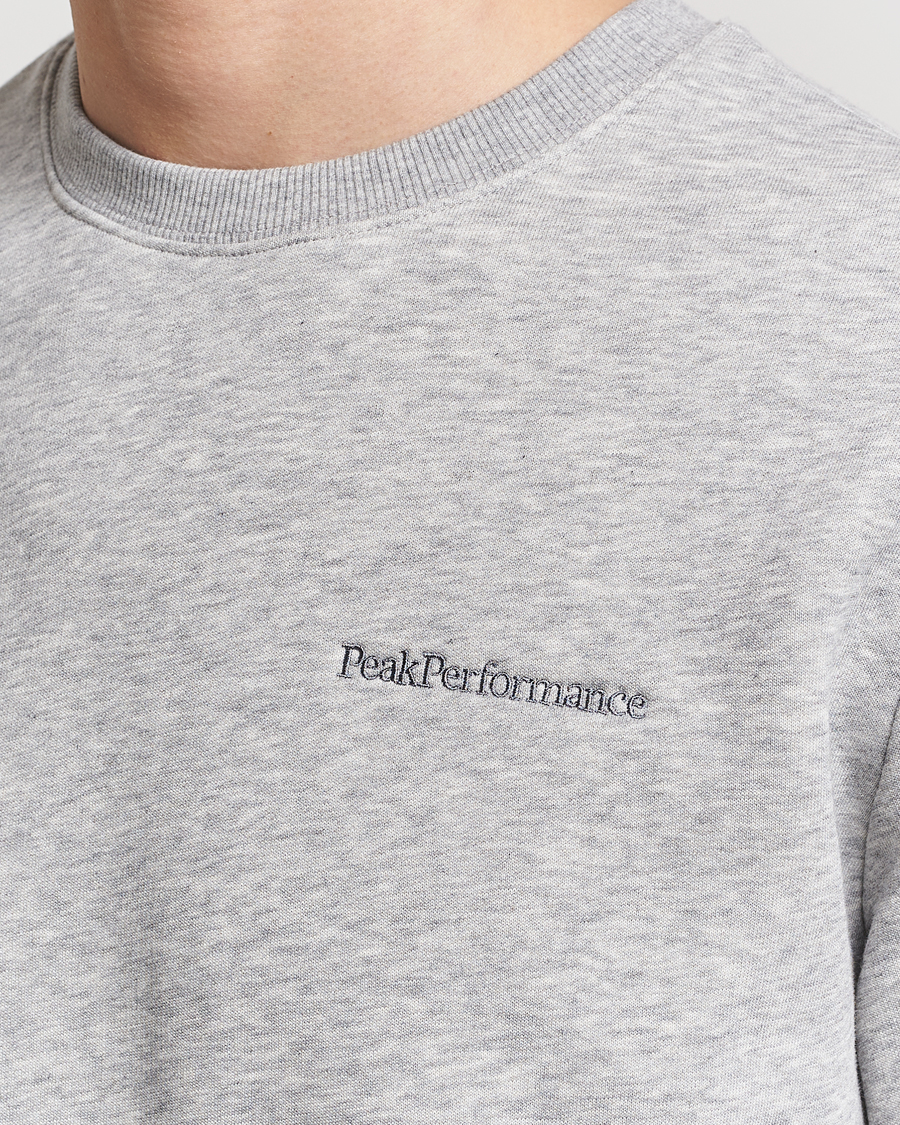 Men | Sweaters & Knitwear | Peak Performance | Original Logo Crew Neck Sweatshirt Grey Melange
