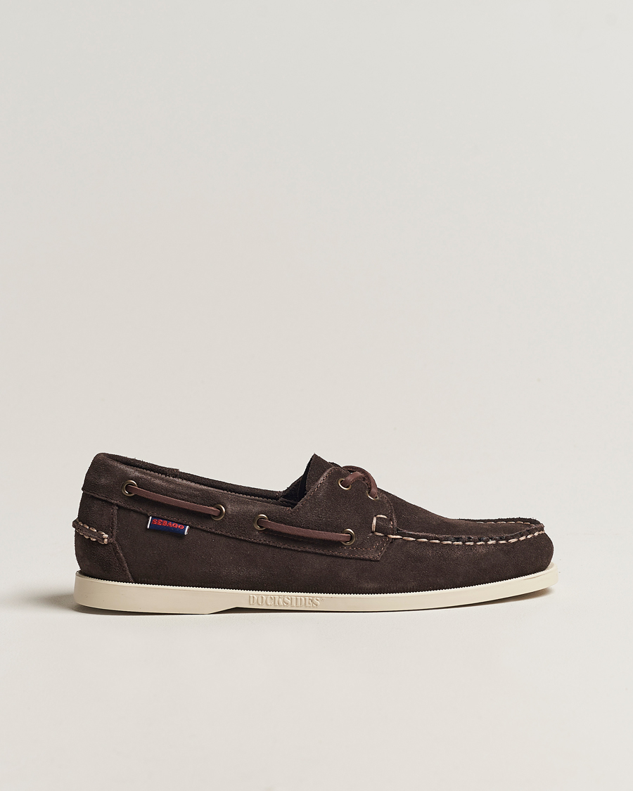 Men | Boat Shoes | Sebago | Docksides Suede Boat Shoe Moka Brown