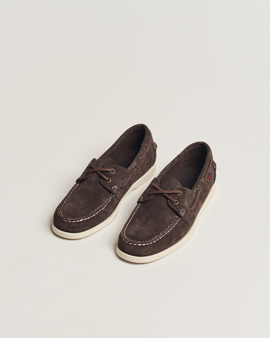 Men | Boat Shoes | Sebago | Docksides Suede Boat Shoe Moka Brown