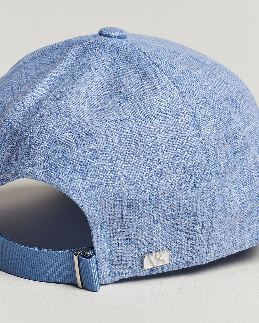 Men | Varsity Headwear Linen Baseball Cap Azure Blue | Varsity Headwear | Linen Baseball Cap Azure Blue