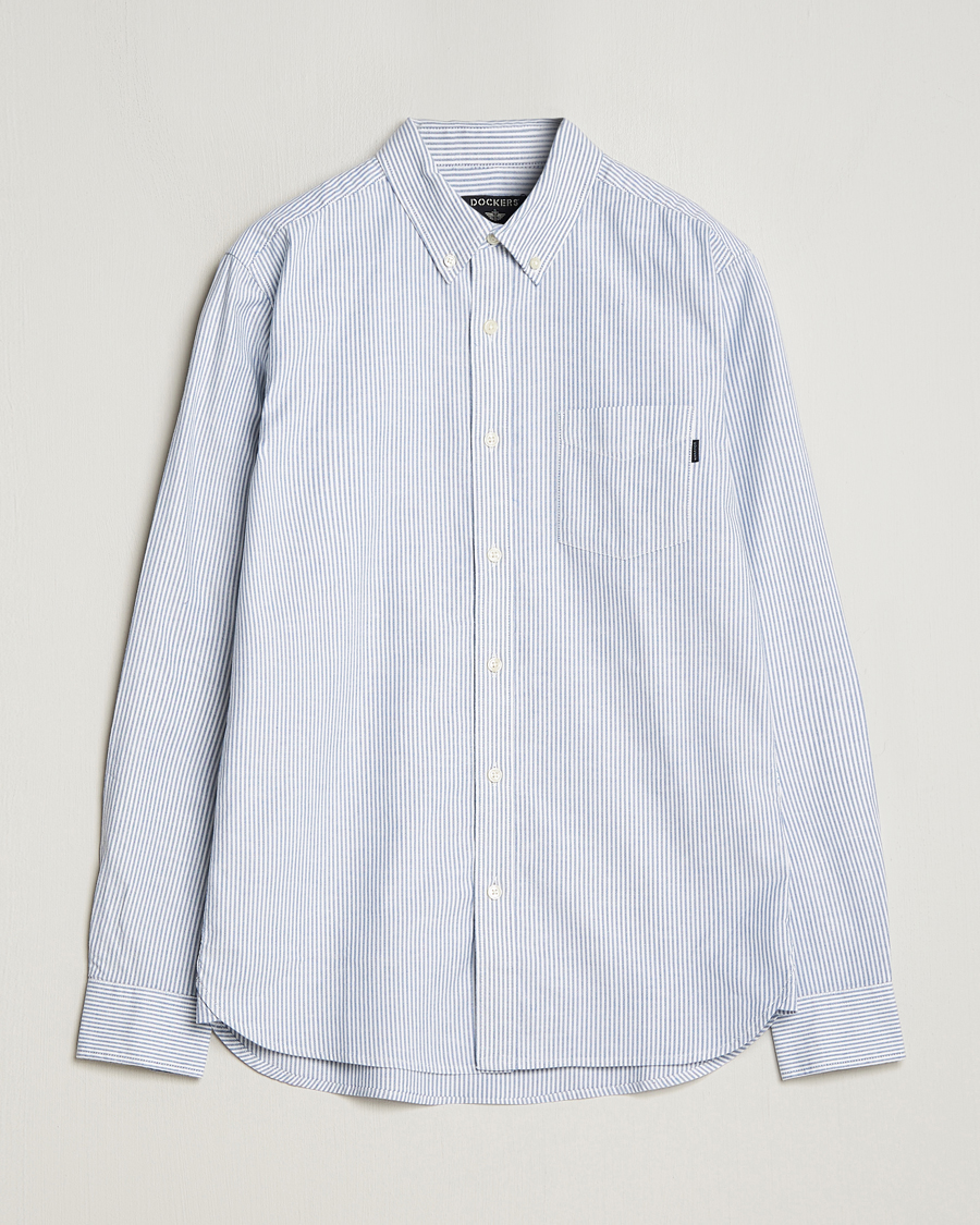 Men | Shirts | Dockers | Cotton Stretch Oxford Shirt Striped Delft