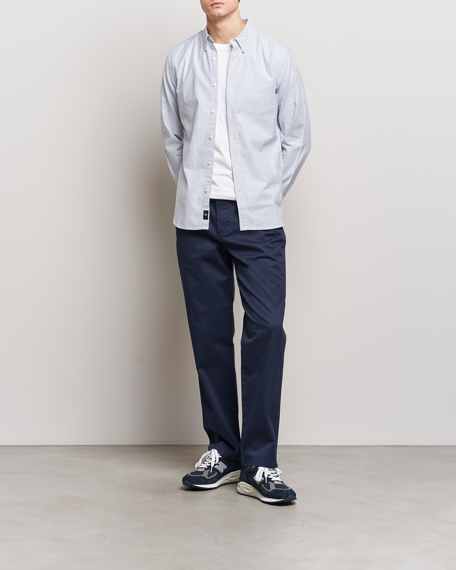 Men | Shirts | Dockers | Cotton Stretch Oxford Shirt Striped Delft