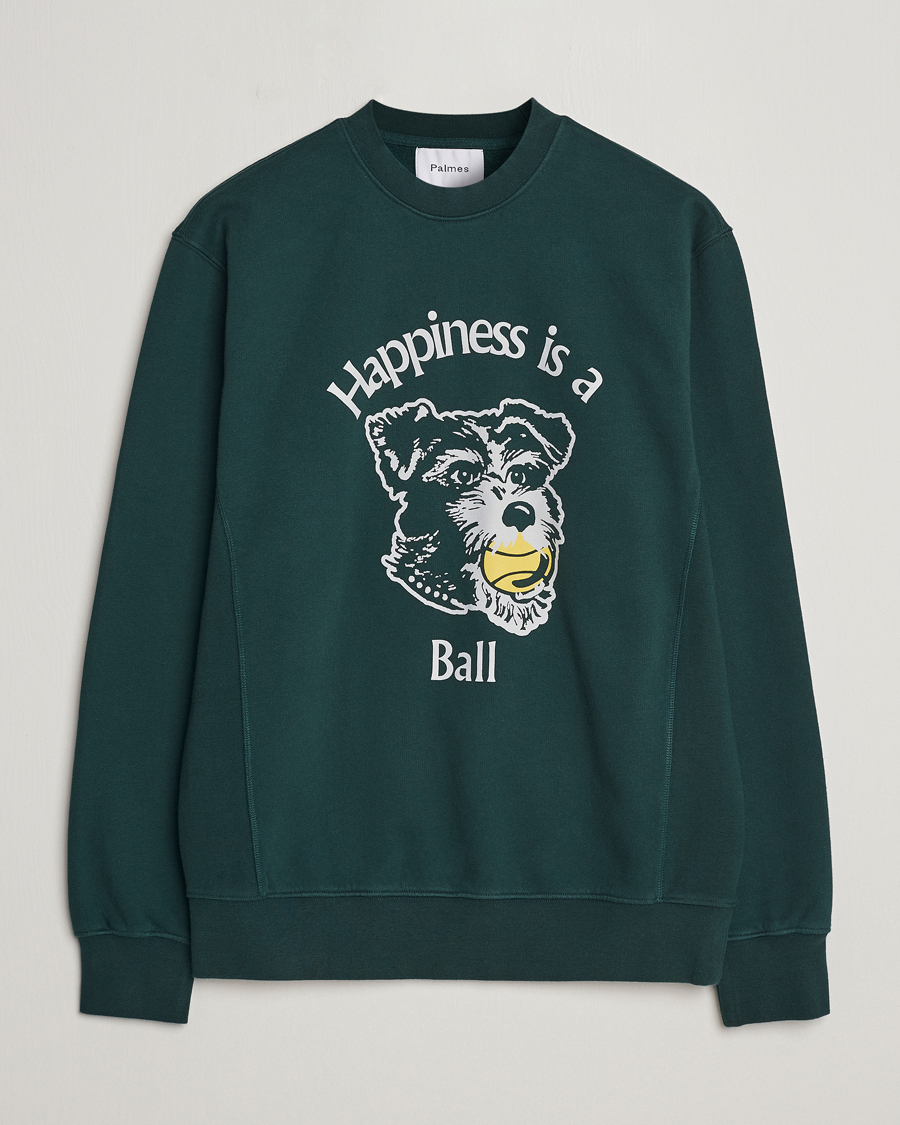 Men | Sweaters & Knitwear | Palmes | Dog Crew Neck Sweatshirt Dark Green