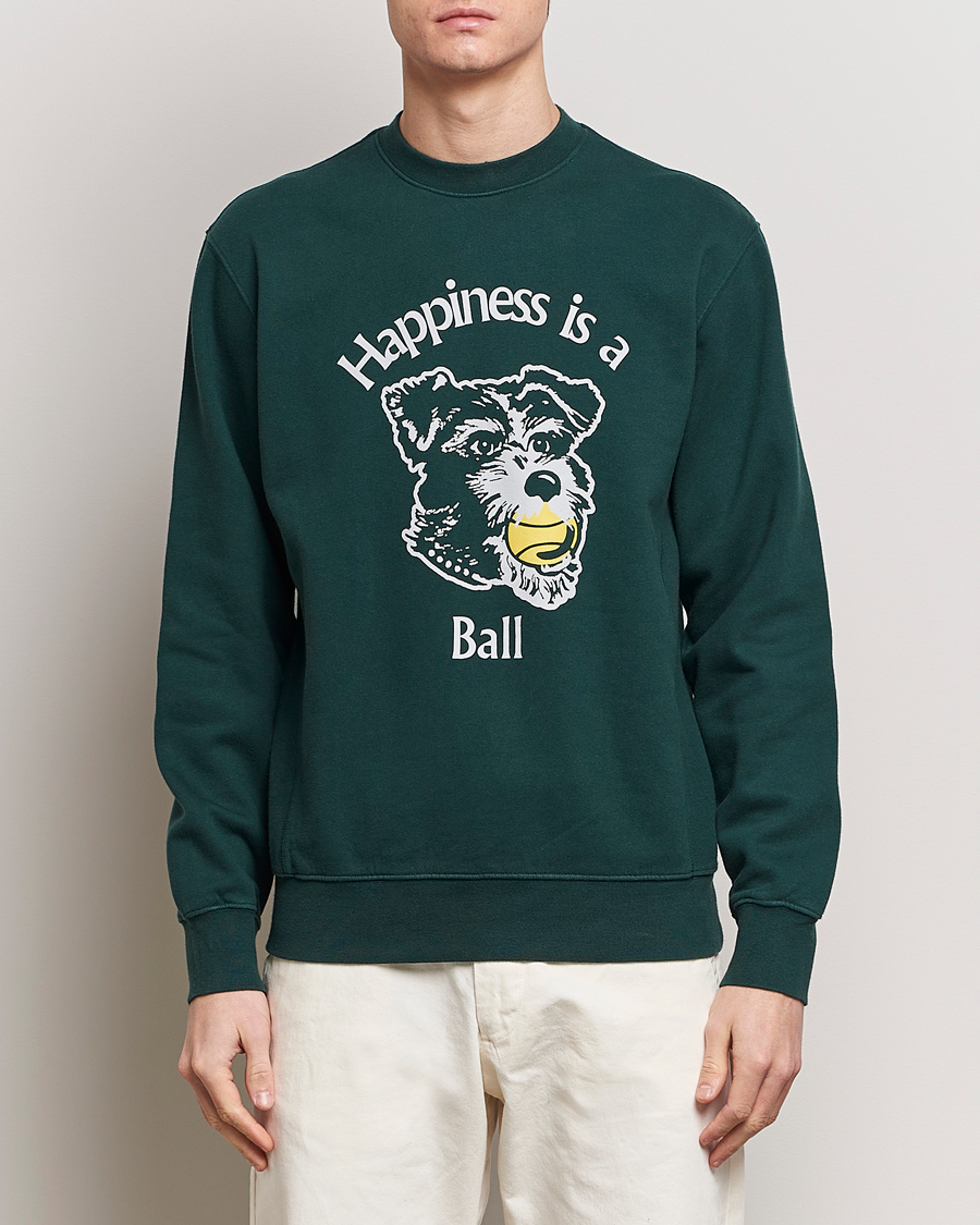 Men | Sweaters & Knitwear | Palmes | Dog Crew Neck Sweatshirt Dark Green