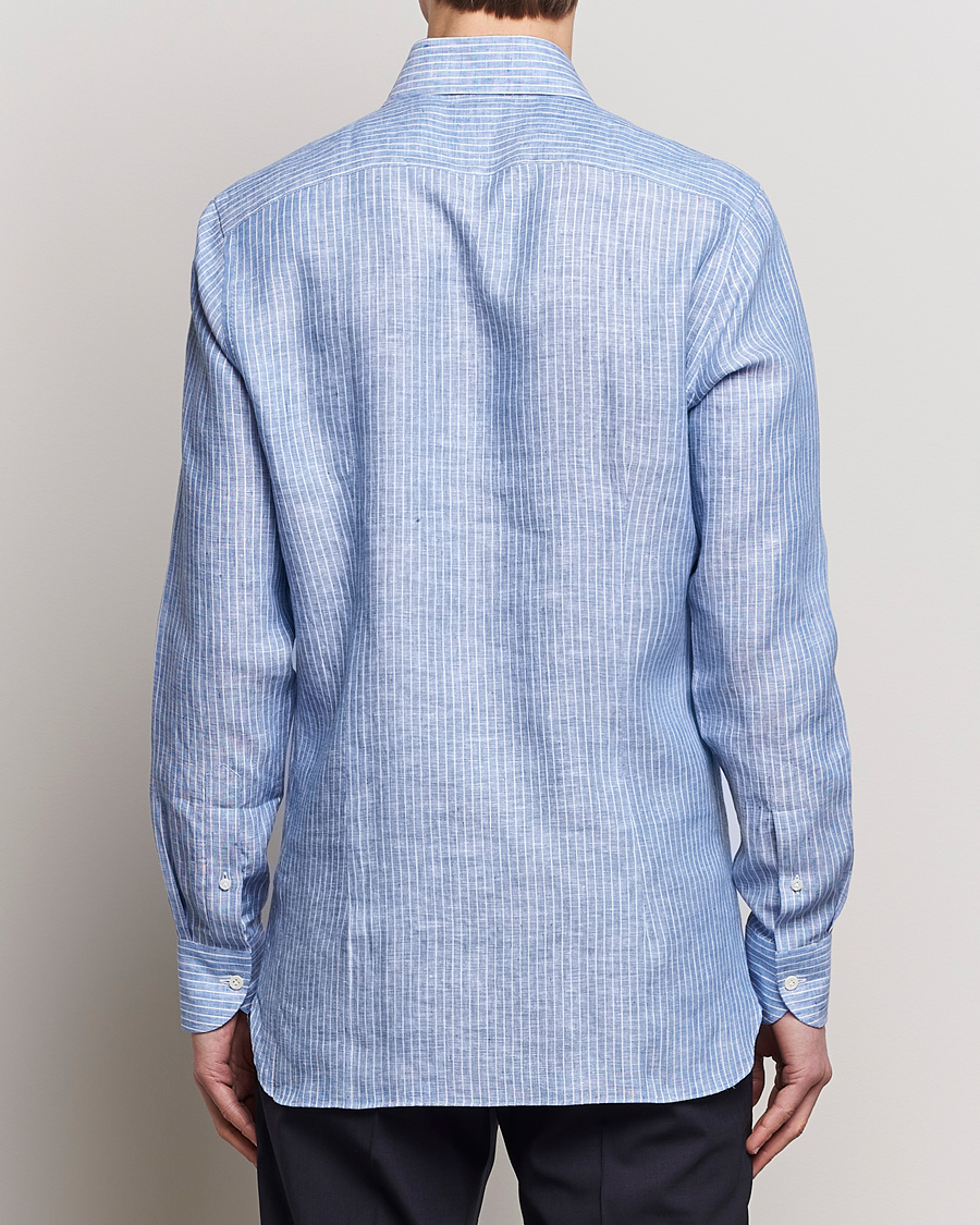 Men | Shirts | 100Hands | Striped Linen Shirt Navy