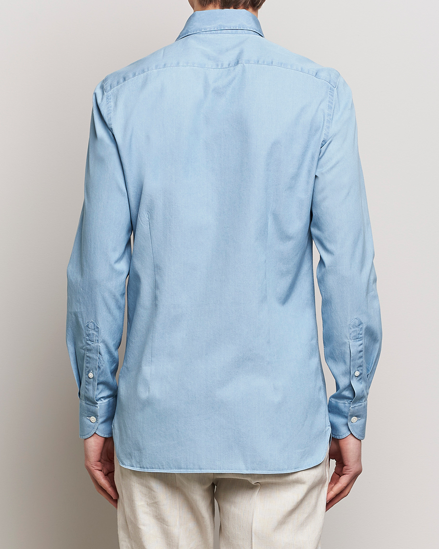 Men | Shirts | 100Hands | Ice Wash Denim Shirt Light Blue