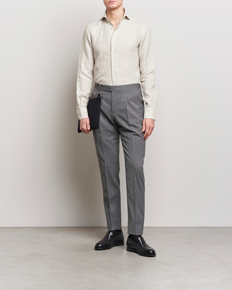 Men | Shirts | 100Hands | Linen Shirt Oatmeal