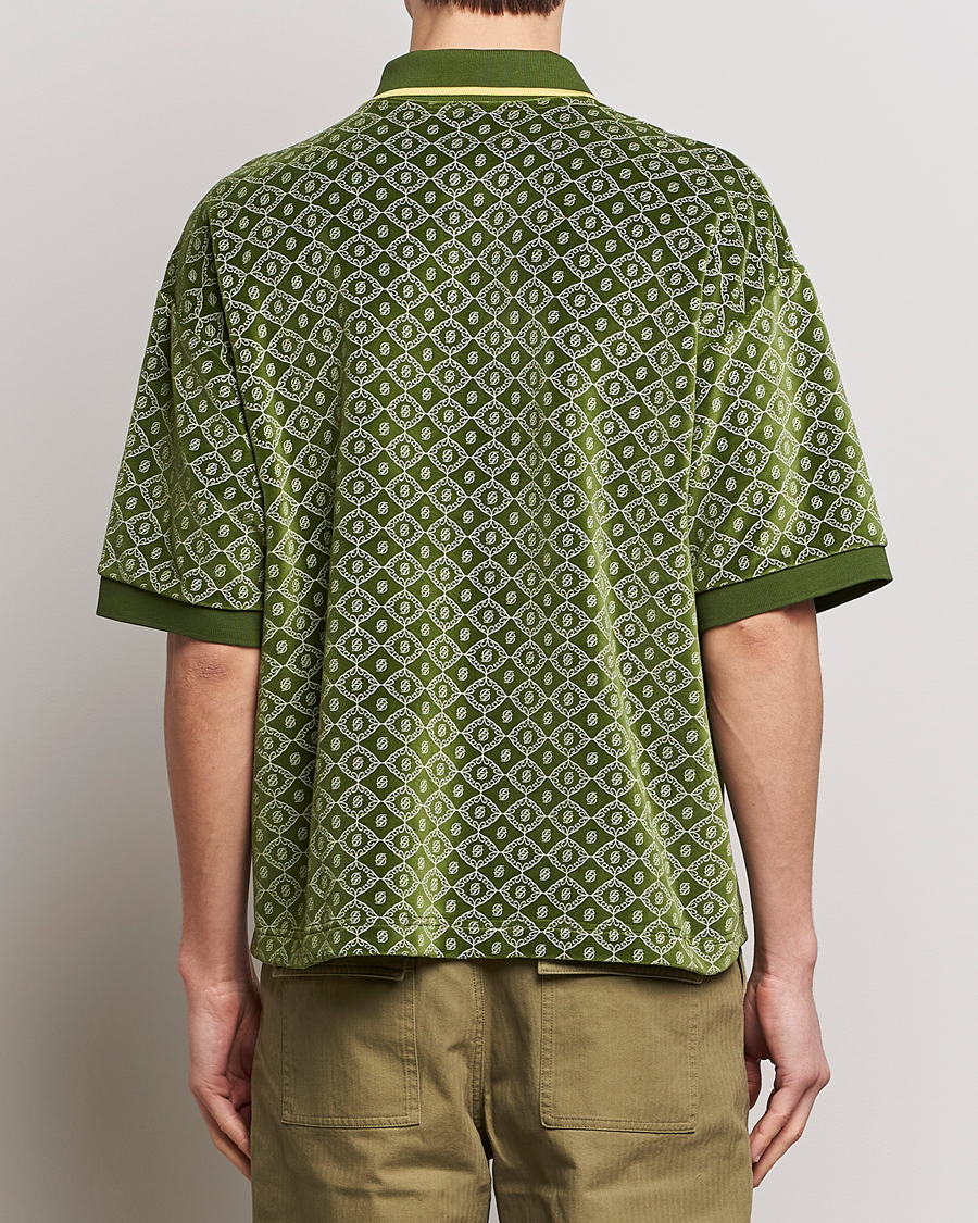 Men | Polo Shirts | Drôle de Monsieur | Short Sleeve Monogram Polo Green
