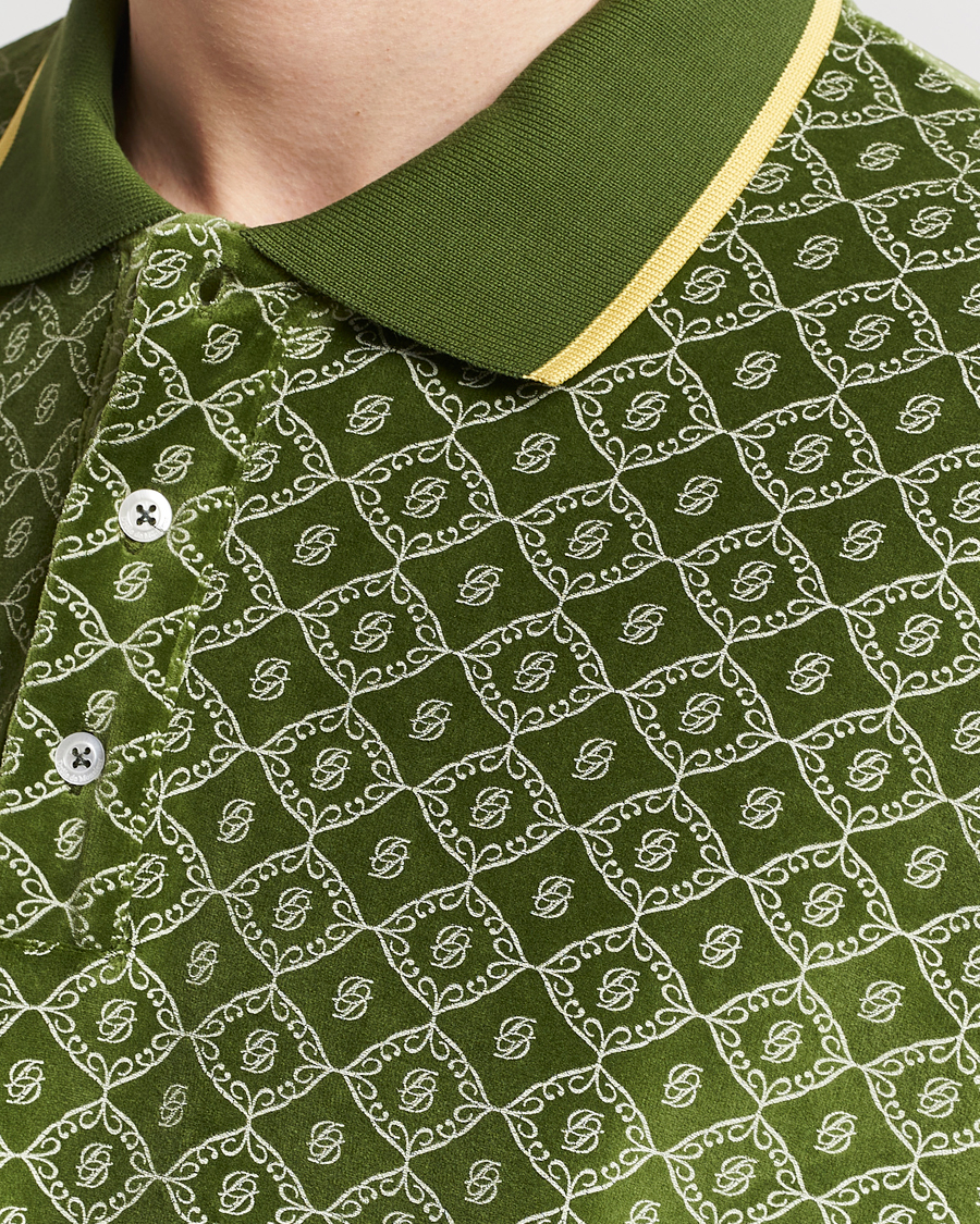 Men | Polo Shirts | Drôle de Monsieur | Short Sleeve Monogram Polo Green