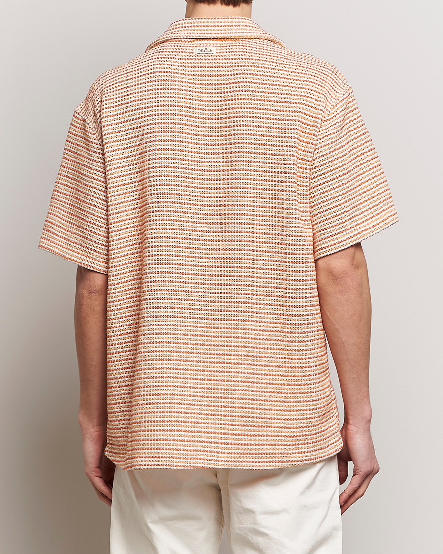 Men | Shirts | Drôle de Monsieur | Micro Check Camp Shirt Orange