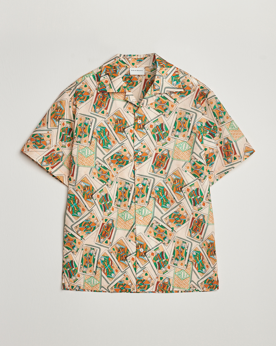 Men | Shirts | Drôle de Monsieur | Jeu De Cartes Camp Shirt Peach