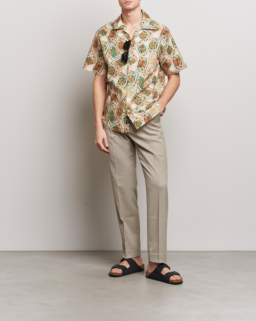 Men | Shirts | Drôle de Monsieur | Jeu De Cartes Camp Shirt Peach