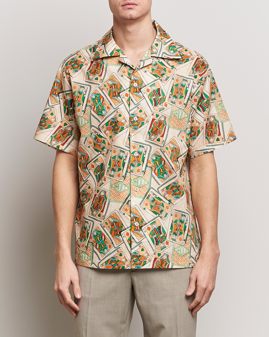 Men | Shirts | Drôle de Monsieur | Jeu De Cartes Camp Shirt Peach
