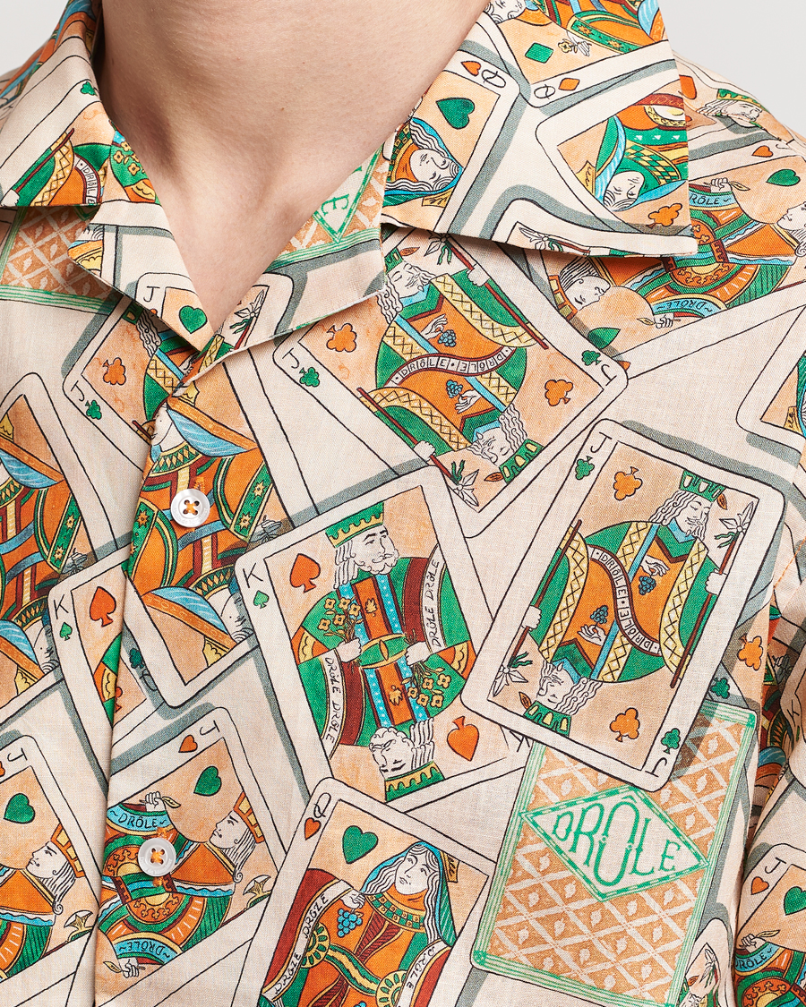 Men | Shirts | Drôle de Monsieur | Jeu De Cartes Camp Shirt Peach