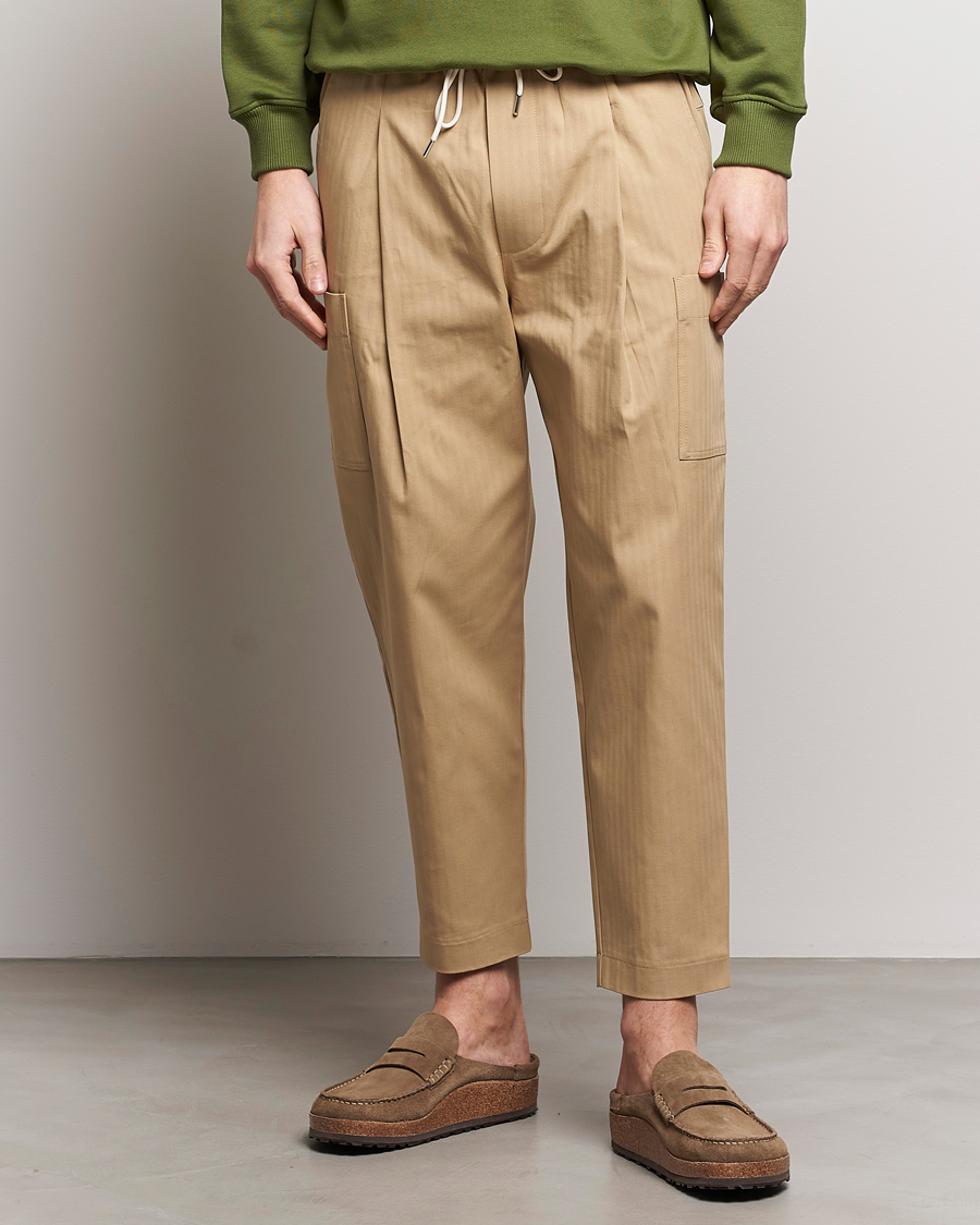 Men | Trousers | Drôle de Monsieur | Drawstring Pants Beige