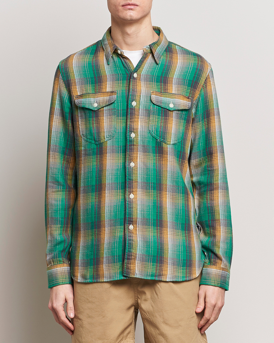 Men | Shirts | RRL | Preston Double Pocket Shirt Green/Yellow