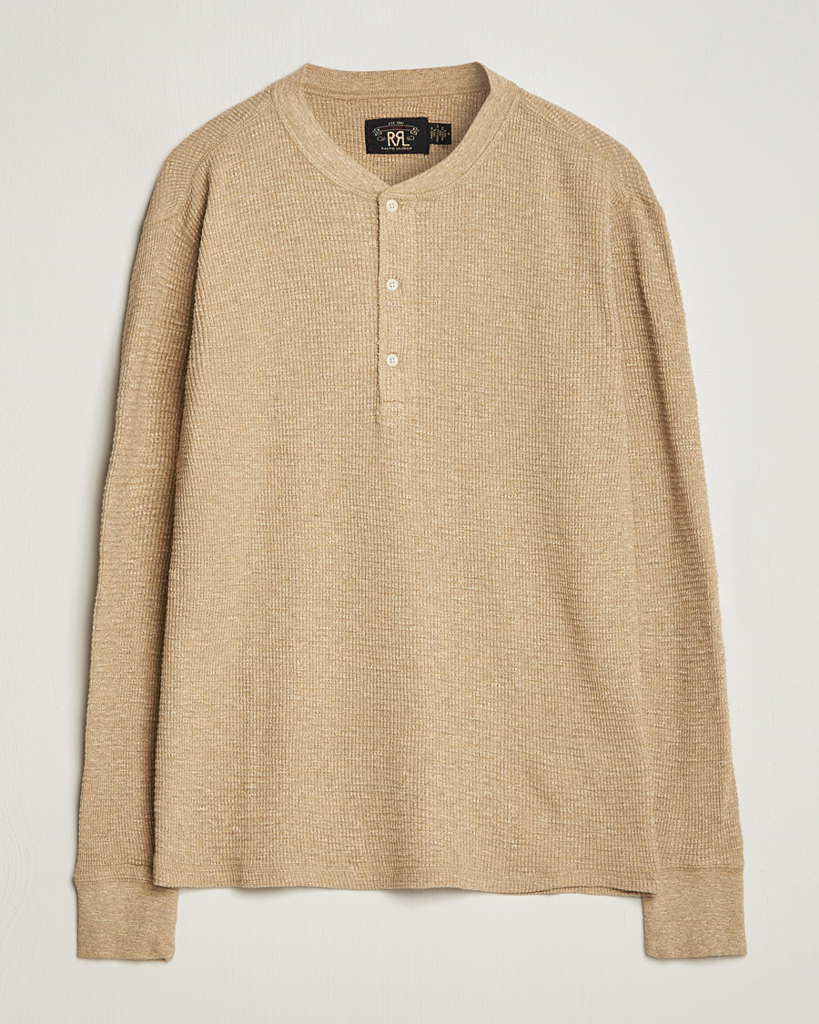 Men | Sweaters & Knitwear | RRL | Long Sleeve Henley Tan Heather