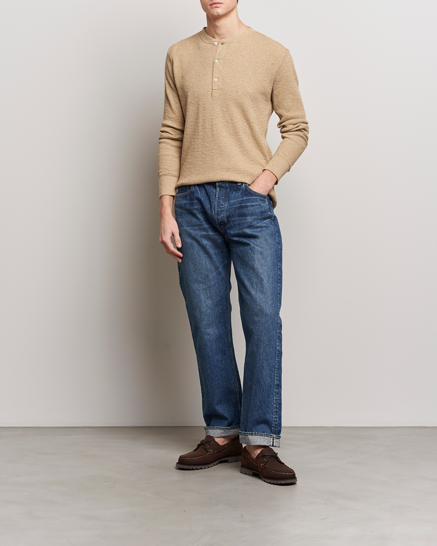 Men | Sweaters & Knitwear | RRL | Long Sleeve Henley Tan Heather
