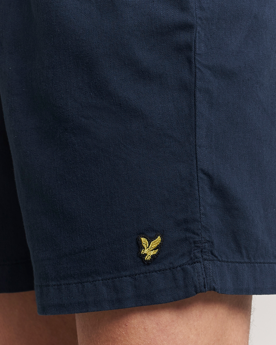 Men | Shorts | Lyle & Scott | Linen Drawstring Shorts Dark Navy