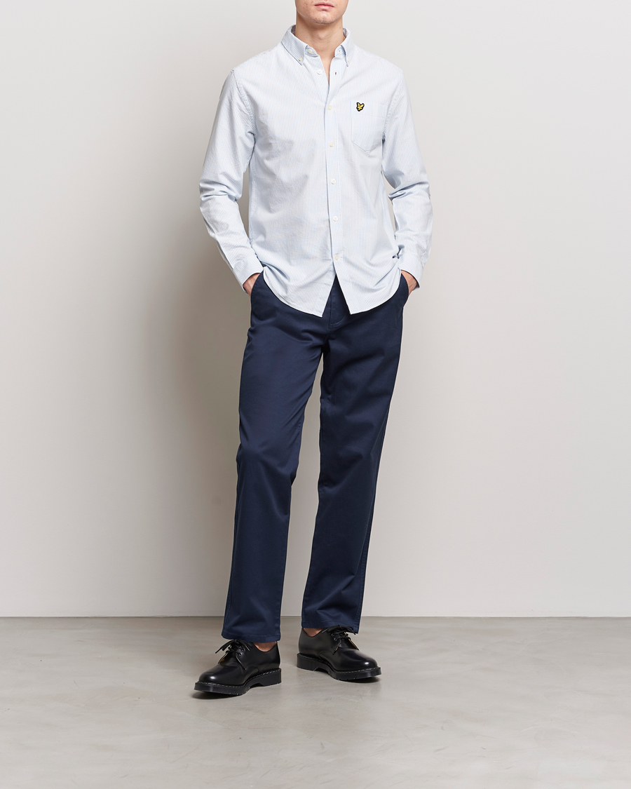 Men | Shirts | Lyle & Scott | Lightweight Oxford Striped Shirt Blue/White