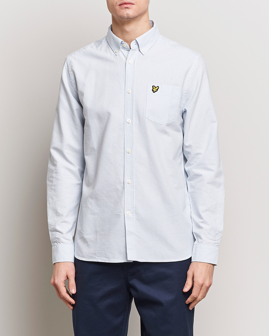 Men | Shirts | Lyle & Scott | Lightweight Oxford Striped Shirt Blue/White
