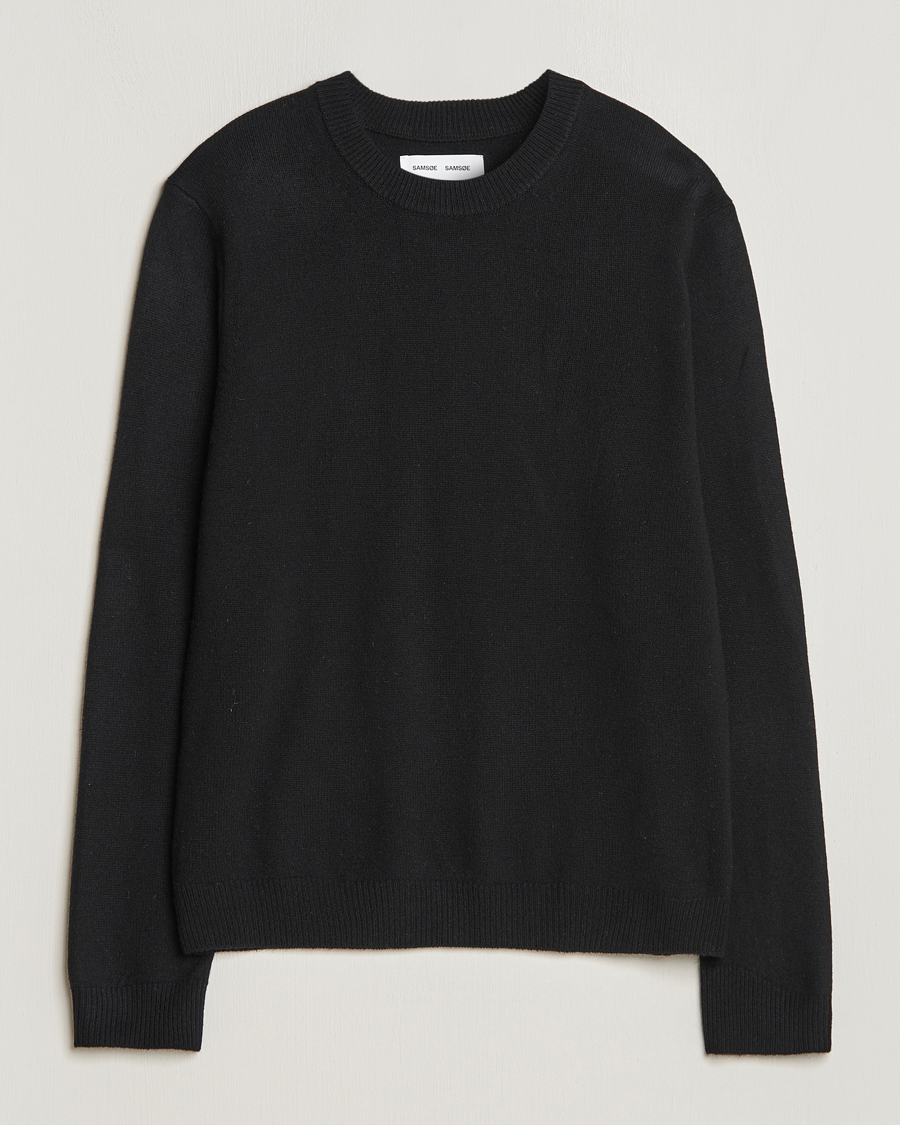 Men | Sweaters & Knitwear | Samsøe Samsøe | Isak Crew Neck Black