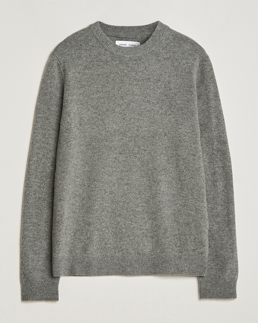 Men | Sweaters & Knitwear | Samsøe Samsøe | Isak Crew Neck Dark Grey
