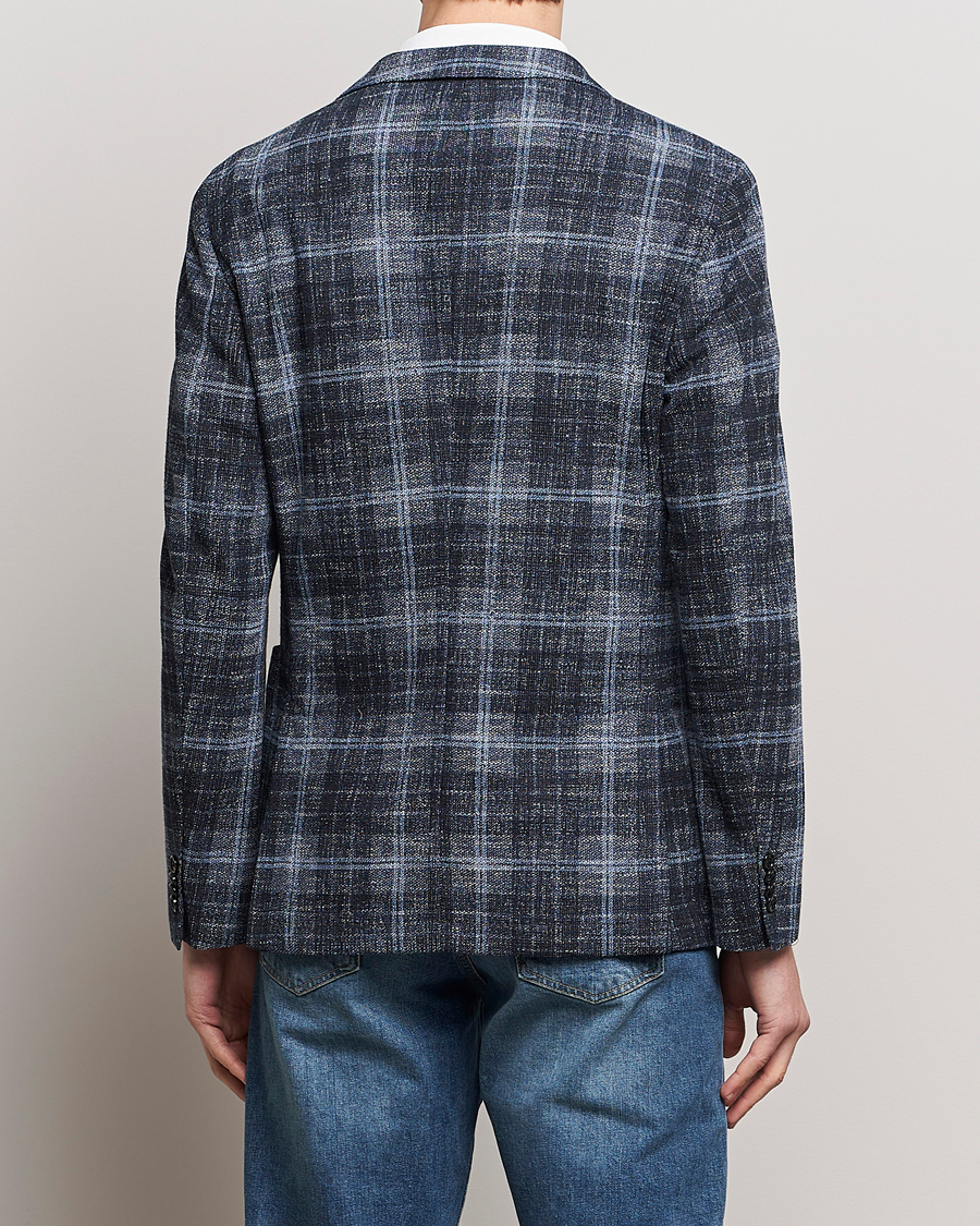 Men | Blazers | BOSS BLACK | Hanry Checked Jersey Blazer Dark Blue