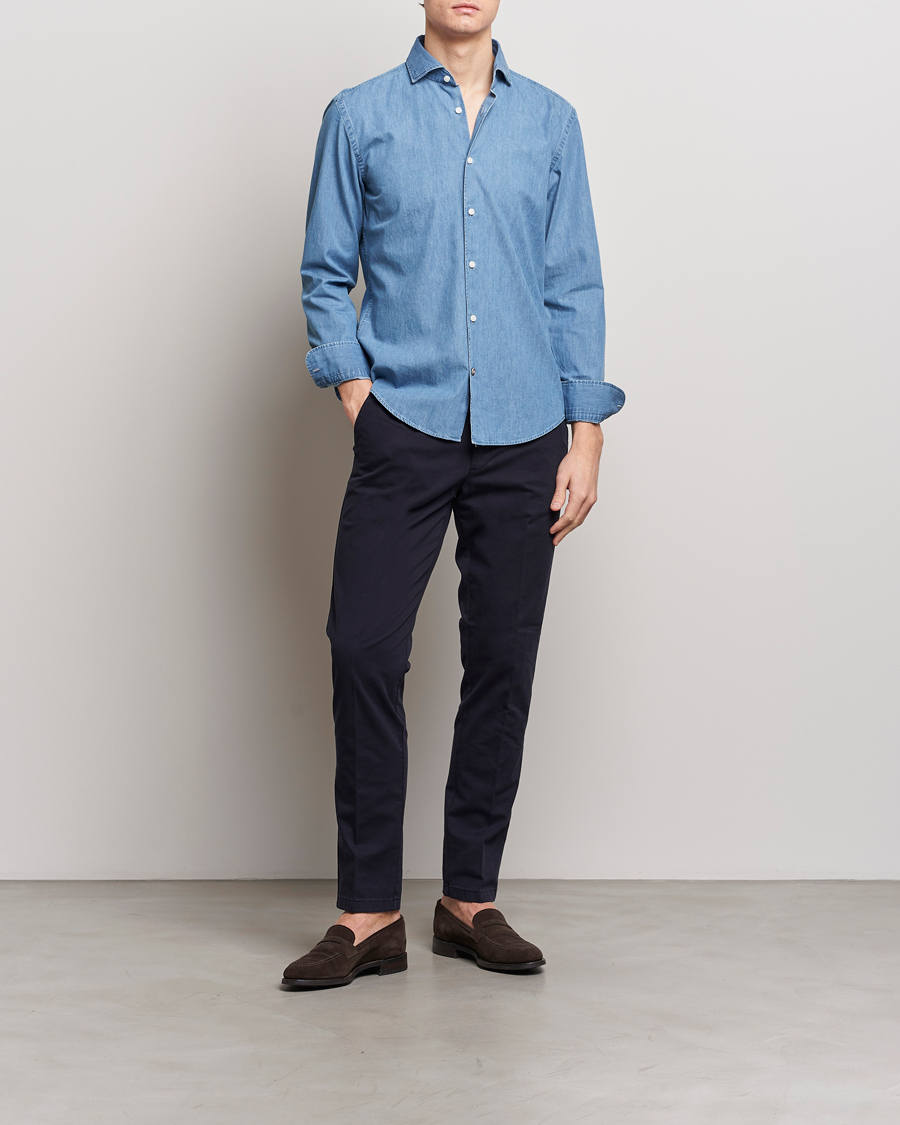 Men | Shirts | BOSS BLACK | Hal Cotton Shirt Medium Blue
