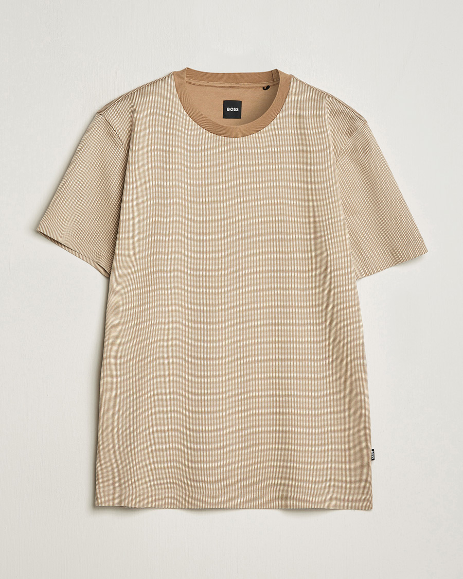 Men | T-Shirts | BOSS BLACK | Tiburt Crew Neck T-Shirt Medium Beige