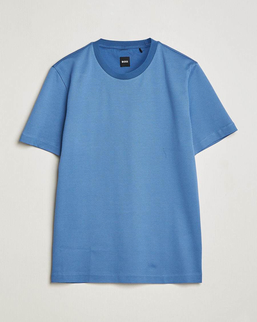 Men | T-Shirts | BOSS BLACK | Tiburt Crew Neck T-Shirt Open Blue