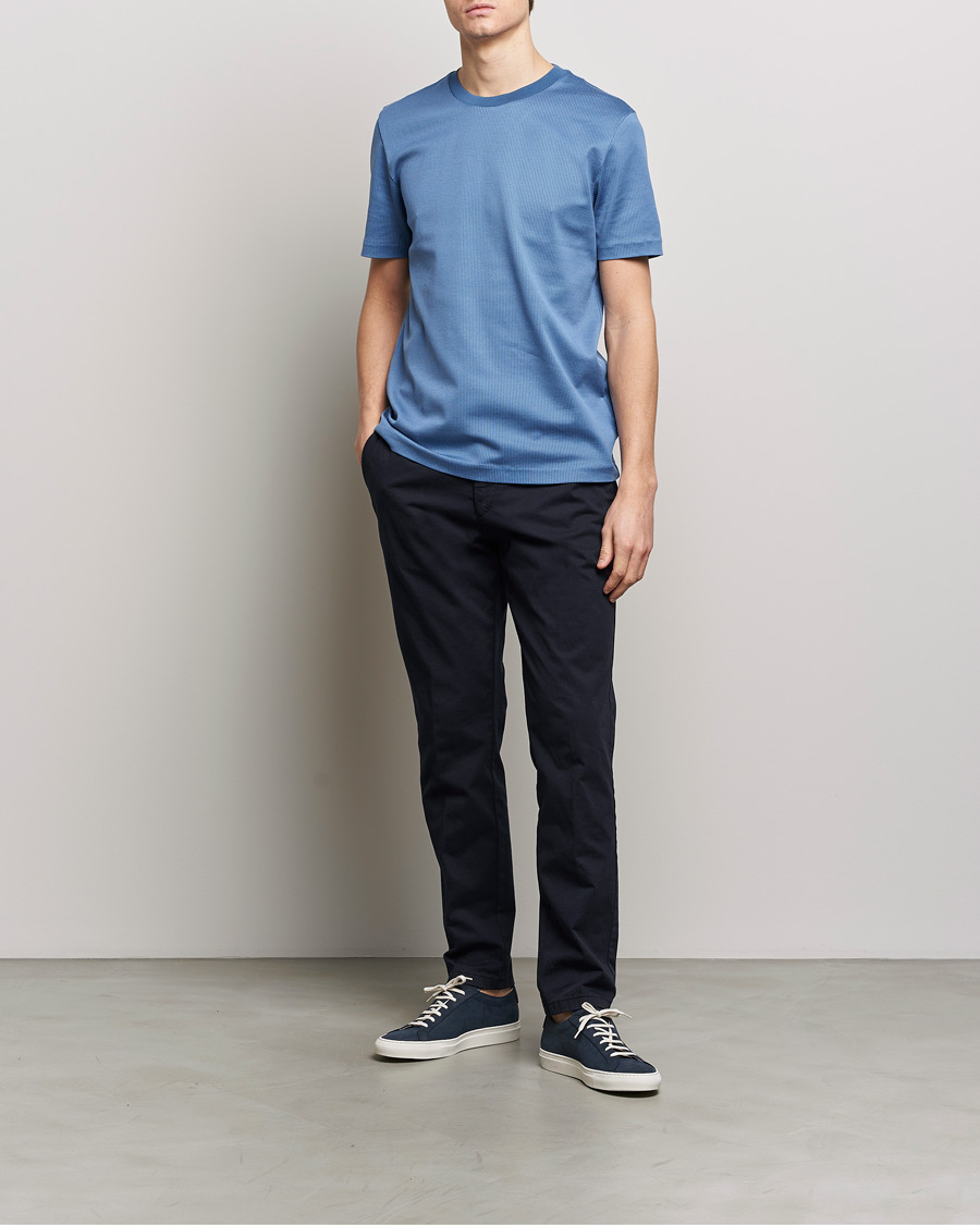 Men | T-Shirts | BOSS BLACK | Tiburt Crew Neck T-Shirt Open Blue