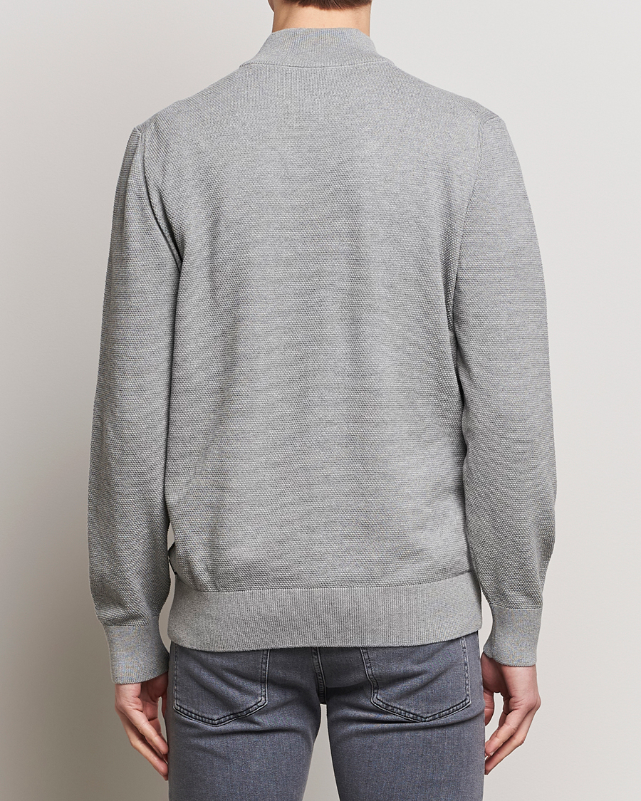 Men | Sweaters & Knitwear | BOSS BLACK | Ebrando Knitted Half-Zip Silver