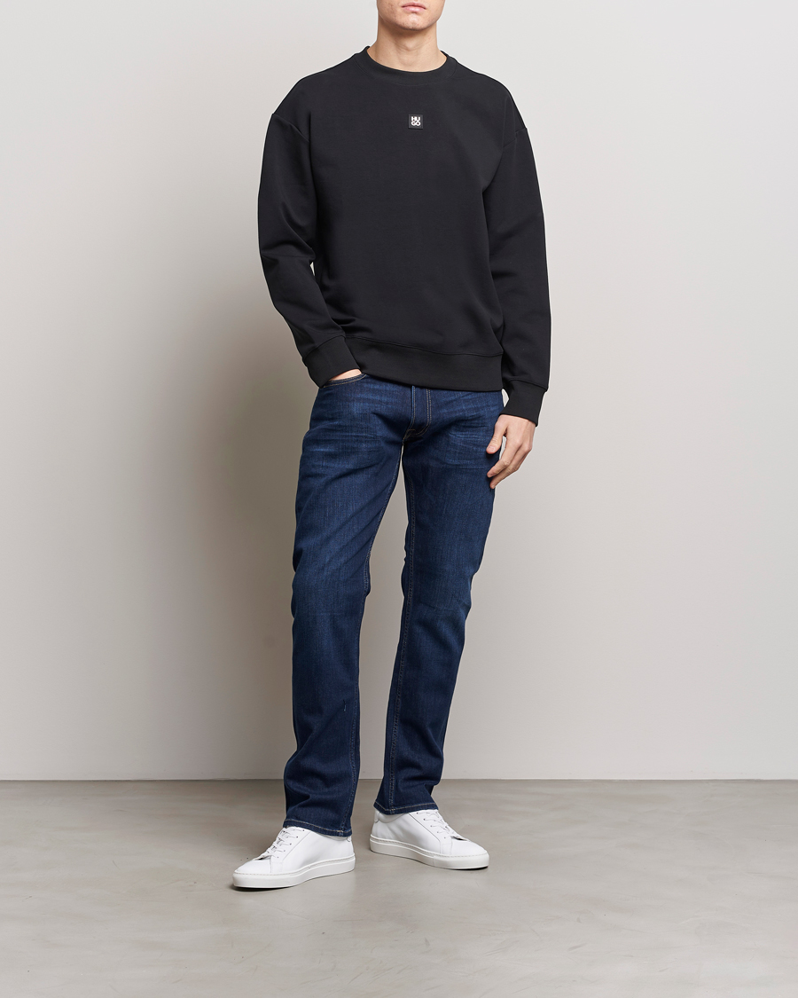 Men | Sweaters & Knitwear | HUGO | Dettil Logo Sweatshirt Black