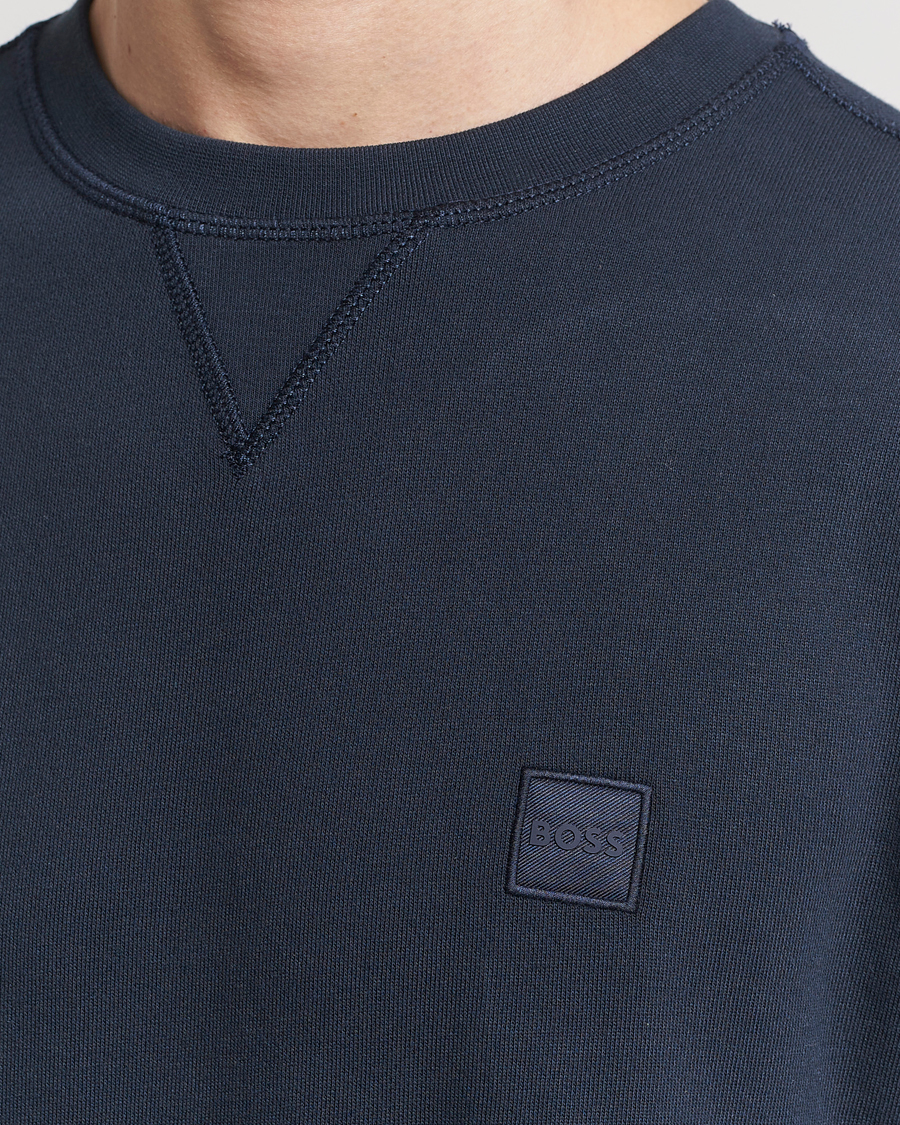 Men | Sweaters & Knitwear | BOSS ORANGE | Westart Logo Sweatshirt Dark Blue